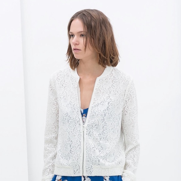 zara lace bomber jacket